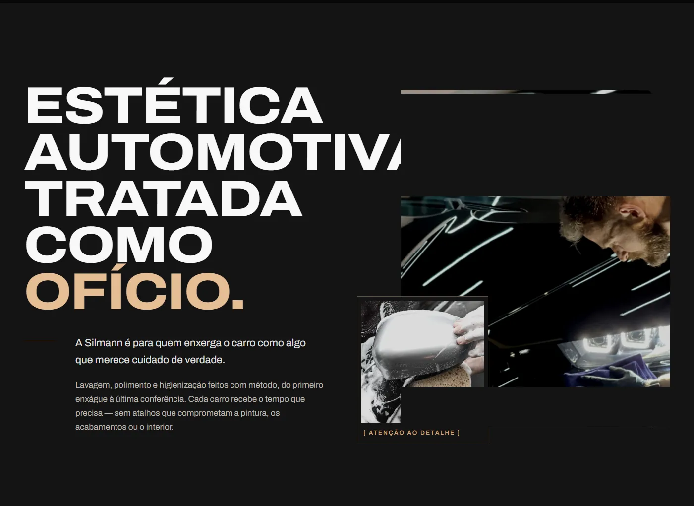 Seção “Estética automotiva tratada como ofício”